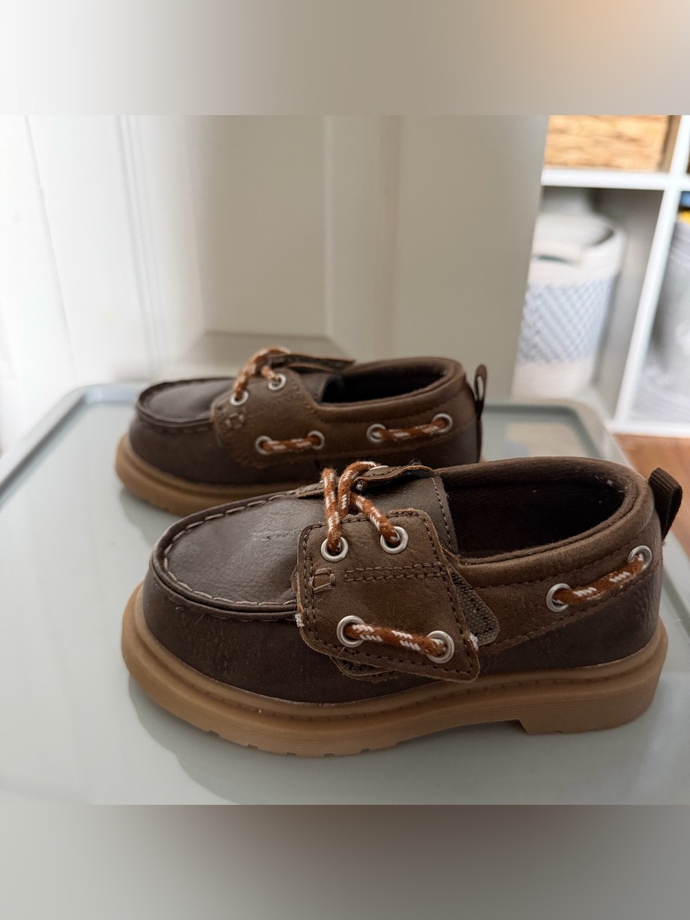 GAP Kids Brown Leather-Look Boat Shoes